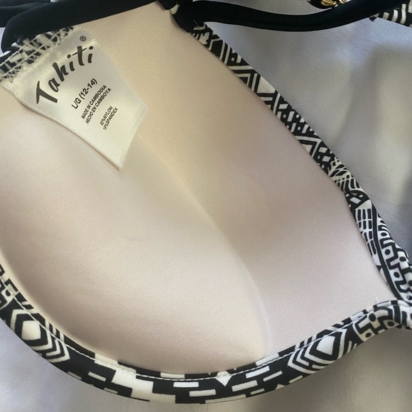 Tahiti bikini top size large black& white - Picture 4 of 5